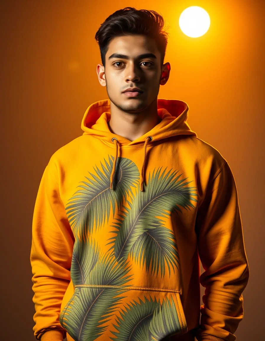 Hoodie Palmeras Mostaza