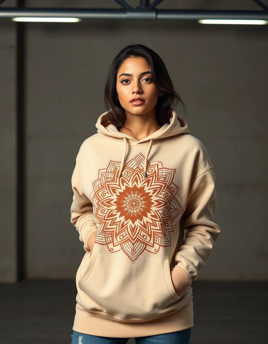 Hoodie Signature Mandala Beige