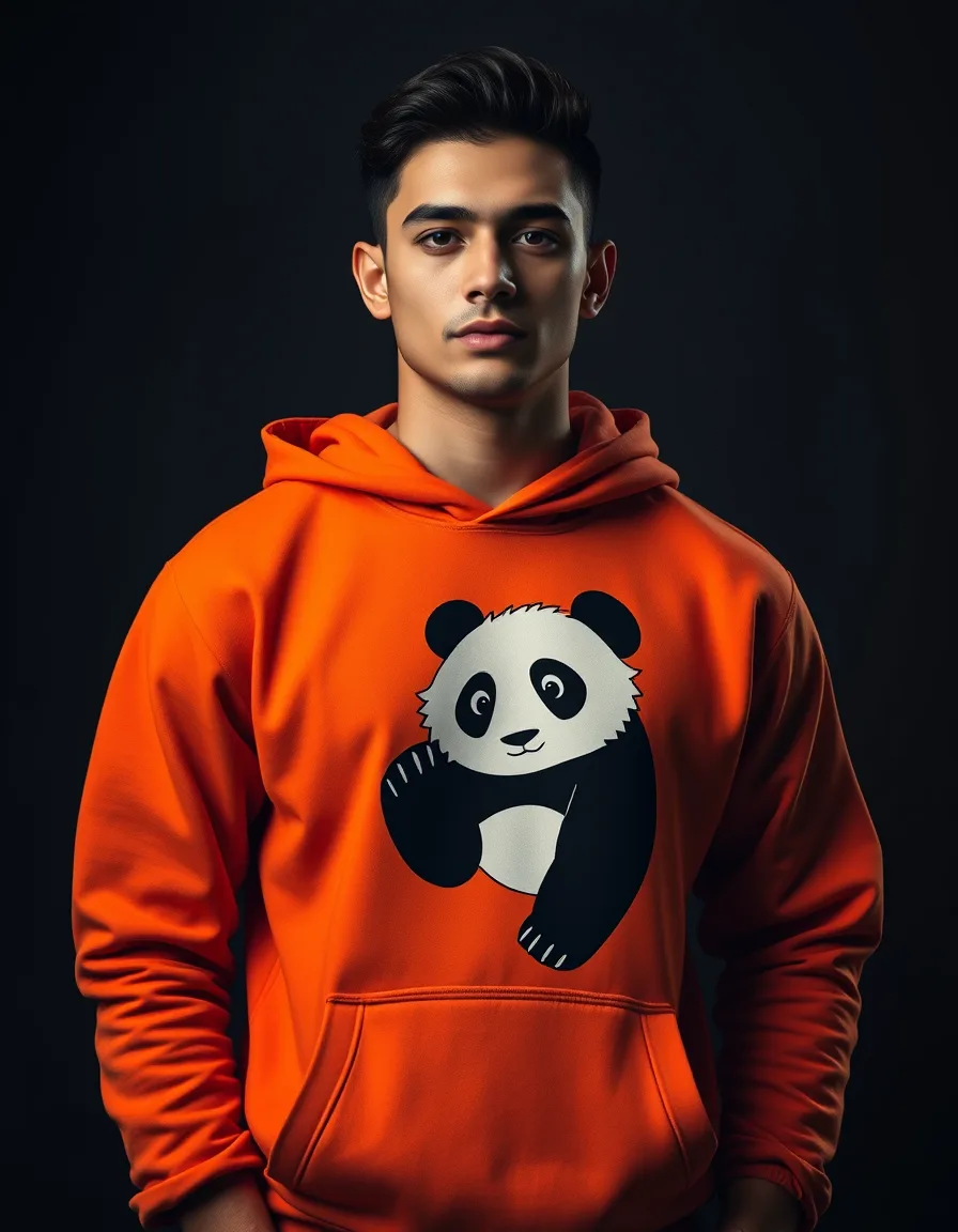 Hoodie Signature Panda Naranja