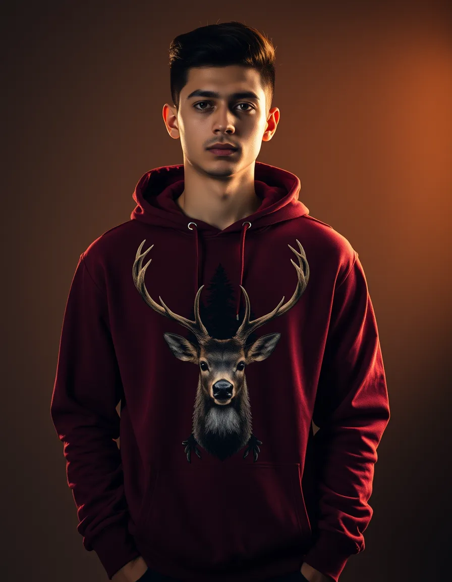 Hoodie Signature Venado Vino Tinto