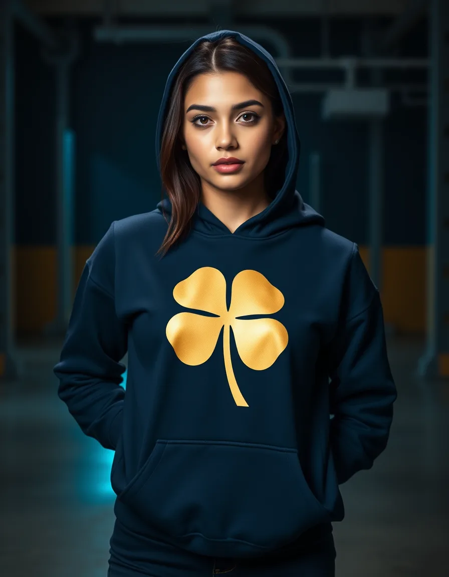 Hoodie Trébol Azul Marino