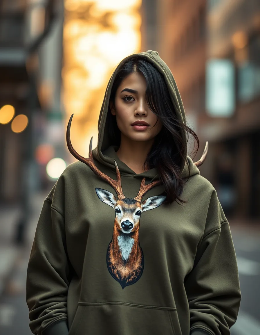 Hoodie Venado Verde Militar