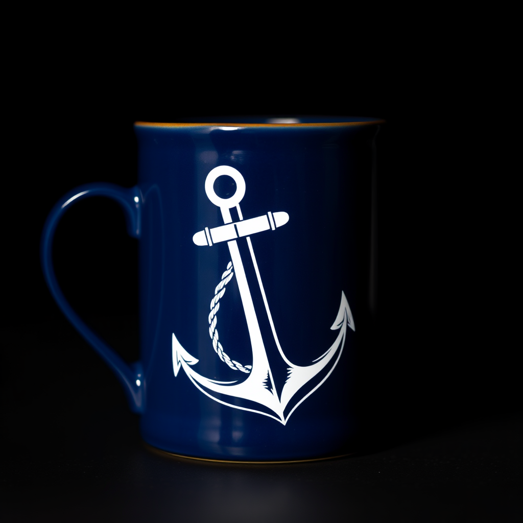 Mug Ancla Azul Marino