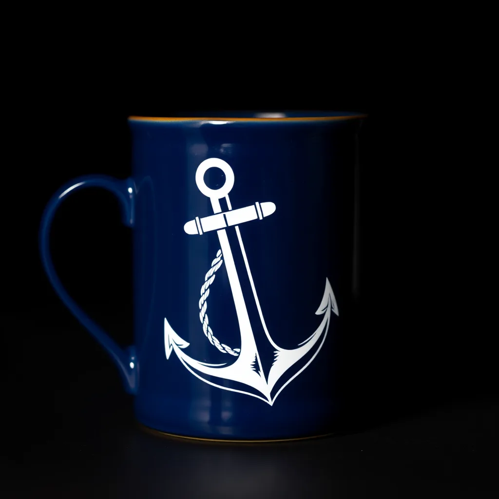 Mug Ancla Azul Marino