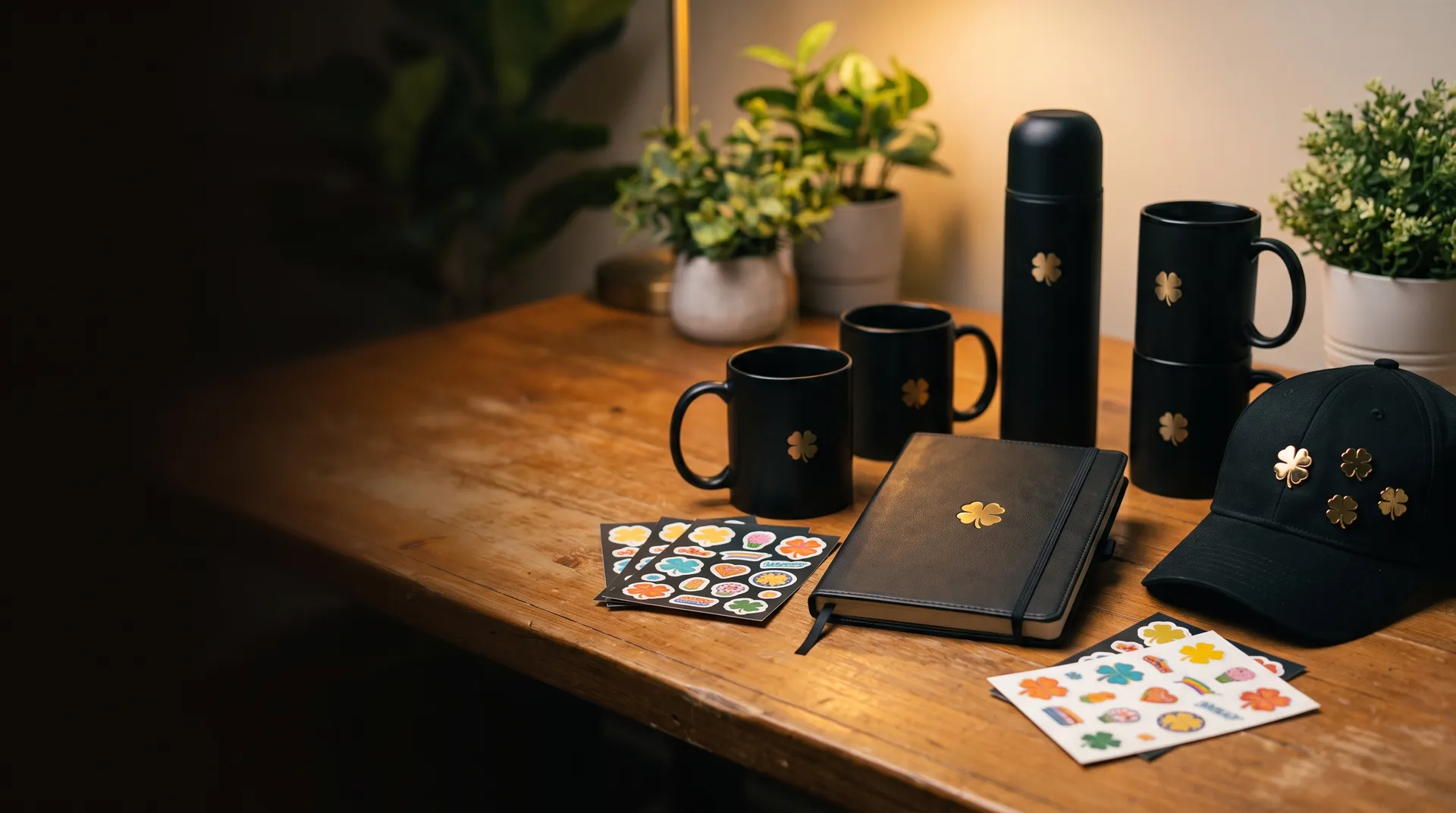 Mugs, stickers y más